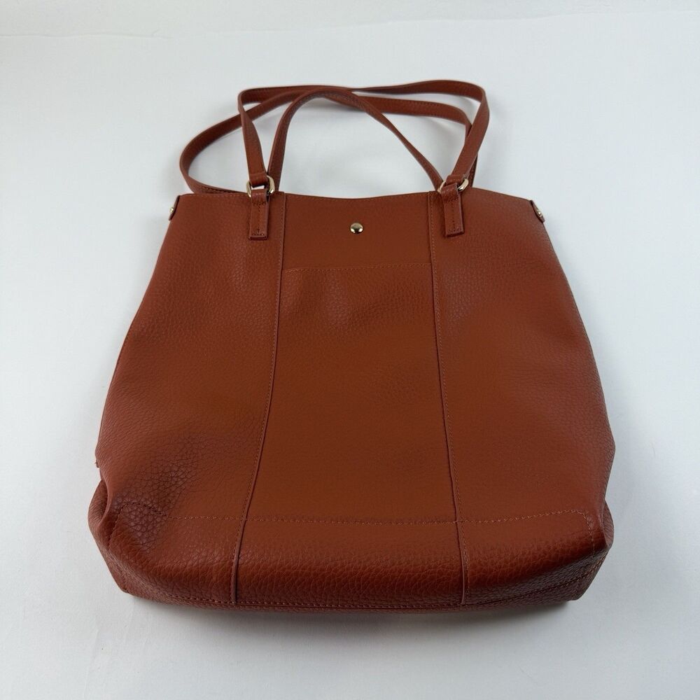Montana West Tote Shoulder Bag Faux Leather Burnt Orange Terracotta Rust Pebbled